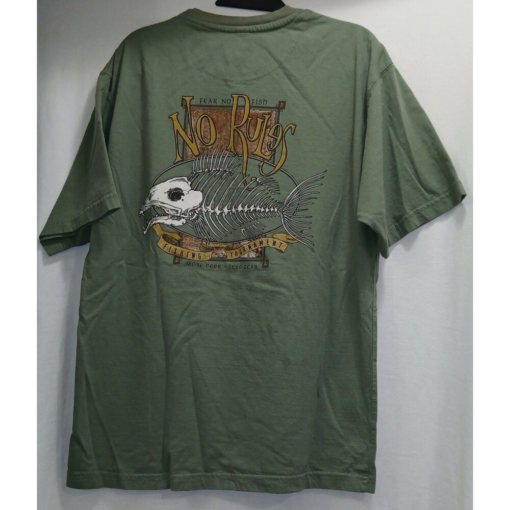 Newport Blue Green S/S Double Sided "MORE BEER LESS FEAR" T-Shirt Men's XL Note